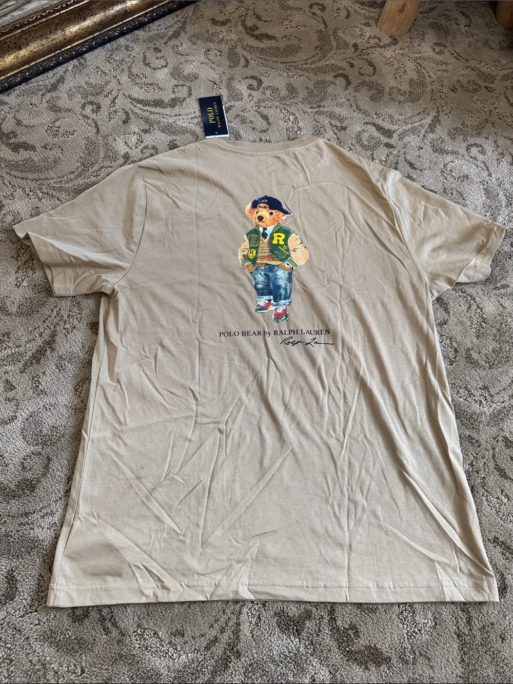 Ralph Lauren Beige Polo Bear Graphic Tee